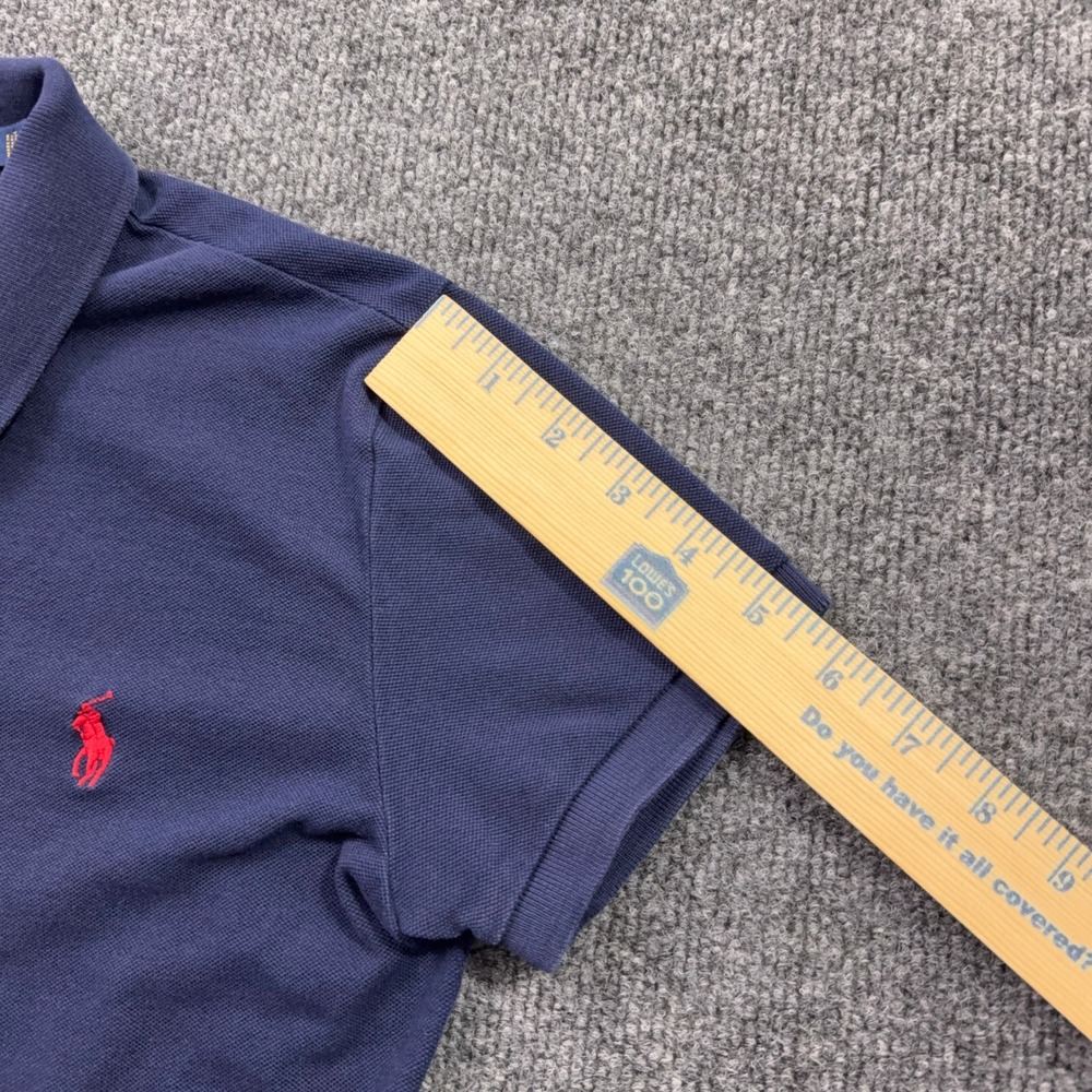 Polo Ralph Lauren Polo Shirt Womens M Navy Blue Slim Fit Short Sleeve Cotton - Picture 13 of 13